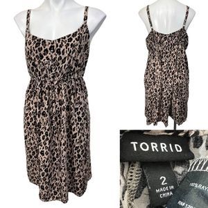 Torrid plus size 2x animal print sleeveless dress